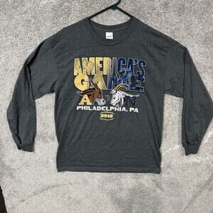 Army Black Knights Shirt Mens Large Gray NCAA Football Gildan 2018 Long Sleeve